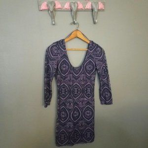 Free People Womens Sexy Scoop Neck Night Dress Tunic Top Navy Purple